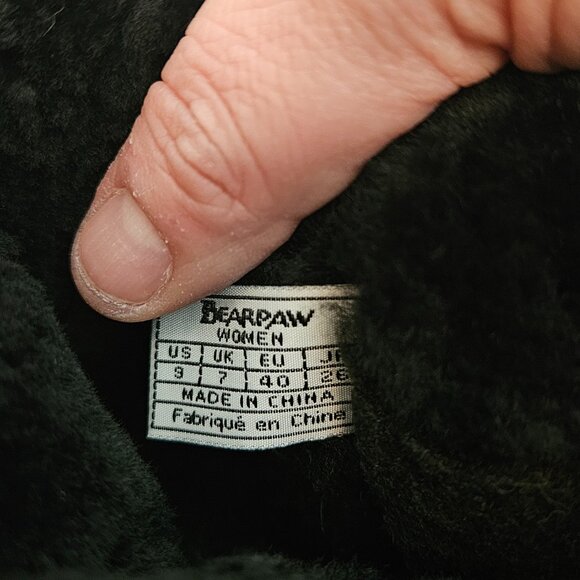 BEARPAW WOMEN'S ELLE TALL SUEDE WINTER PULL ON BOOTS Sz 9 BLACK Wool - Picture 14 of 15